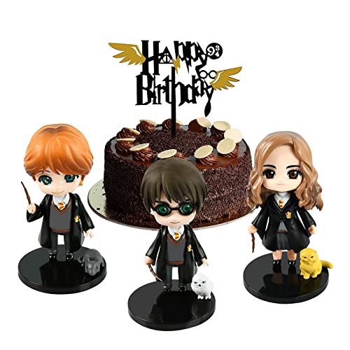 Harry Potter Decoracion Tarta, Wizard Topper Tarta Cumpleaños Incluír 3 Pieza Harry...