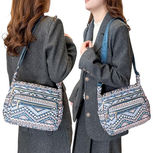 Canvas Crossbody Bags for Women Shoulder Sling Purse with Multiple Pockets, Waterproof Travel Handbag for Daily & Work3