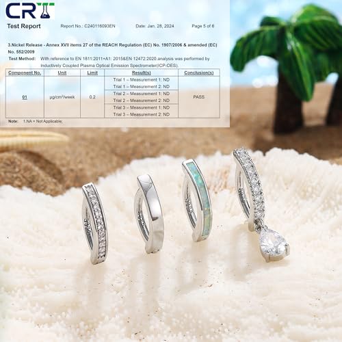 MILACOLATO 4Pcs Silver/Gold Belly Button Ring Sterling Silver CZ Opal Clicker Hoop Belly Button Rings Reverse Navel Body Piercing Jewelry for Women2