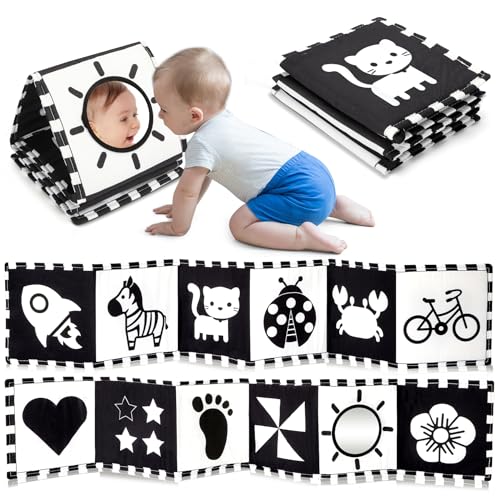 URMYWO Black & White Stoff-Buch, Stoffbuch Baby, Kontrastbuch Sch...