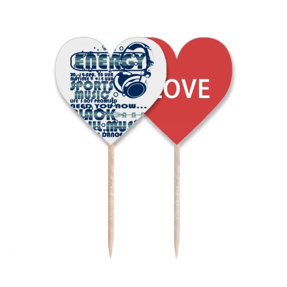 Drapeau cupcake pick Love Heart pour offrir une touche de vitalité musicale à vos événements