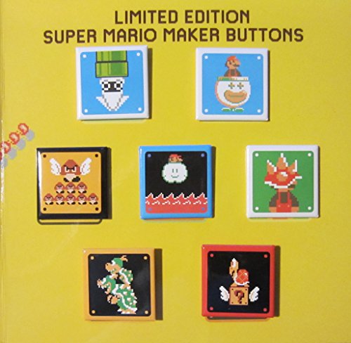 Nintendo Wii U Super Mario Maker Limited Edition 7-Button Pin Set. Super Mario Bros 30th Anniversary Edition Commemorative Collector's Edition Pins / Buttons. image 2