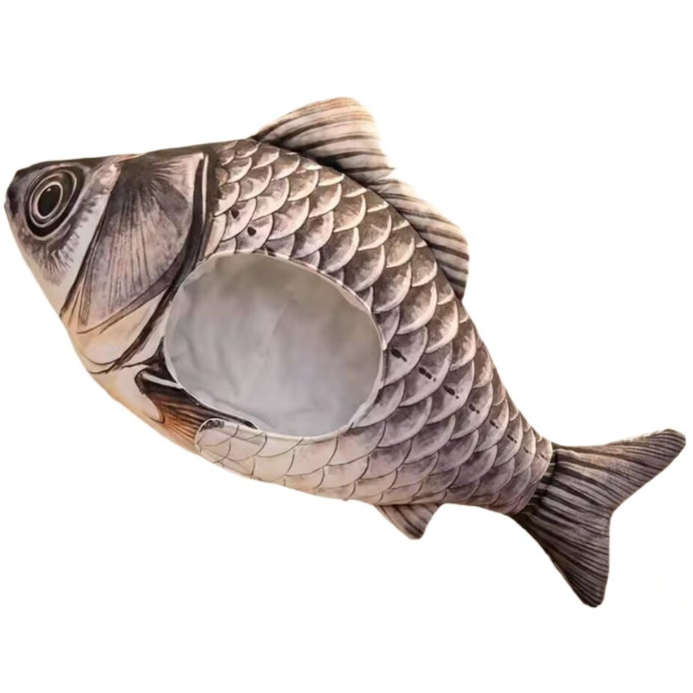 Sslvya Funny Fish Hat for Halloween Novelty Party Cap Dress Up Cosplay Headgear for Adults Party Headwear Photo Props
