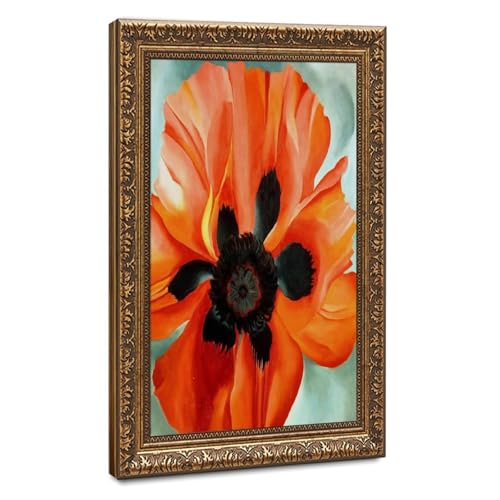 Tableau Coquelicot Rouge Georgia O'Keeffe déco murale salon 30x45 cm