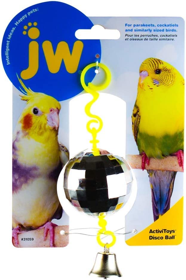 JW Pet Activitoy Disco Ball Bird Toy Tiny Mirror Effect Squares - 3 Pack - Image 4