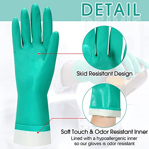 Image of Potchen 10 Pairs Chemical Resistant Gloves 15 Mil Nitrile Gloves,Medium