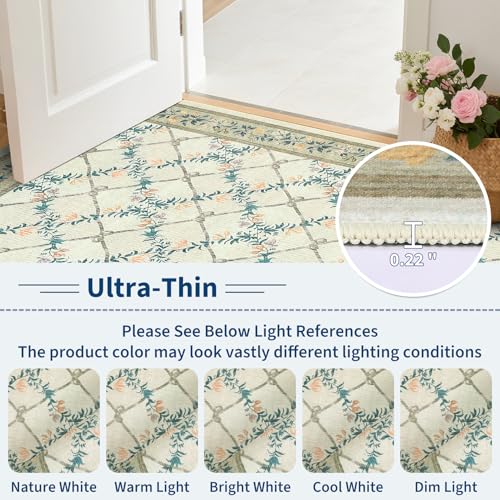 Tapete decorativo COZYLOOM 9x12 floral verde/beige miniatura 6