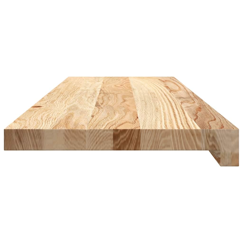 Juego de 2 peldaños de madera maciza de roble 80 x 25 x 2 cm, peldaños de madera sin tratar para renovación de escaleras y alféizar de ventana, robustos peldaños de roble finamente pulido
