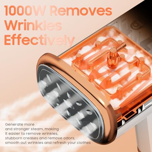 Image of Portable Clothes Steam Iron Handheld - Hand Held Foldable Clothes Steamer | 1000W Garment Steamer High-Powered, 20s Fast Heat-up Steam Removes All Fabrics Wrinkles Effectively, Suit for Travel Home
