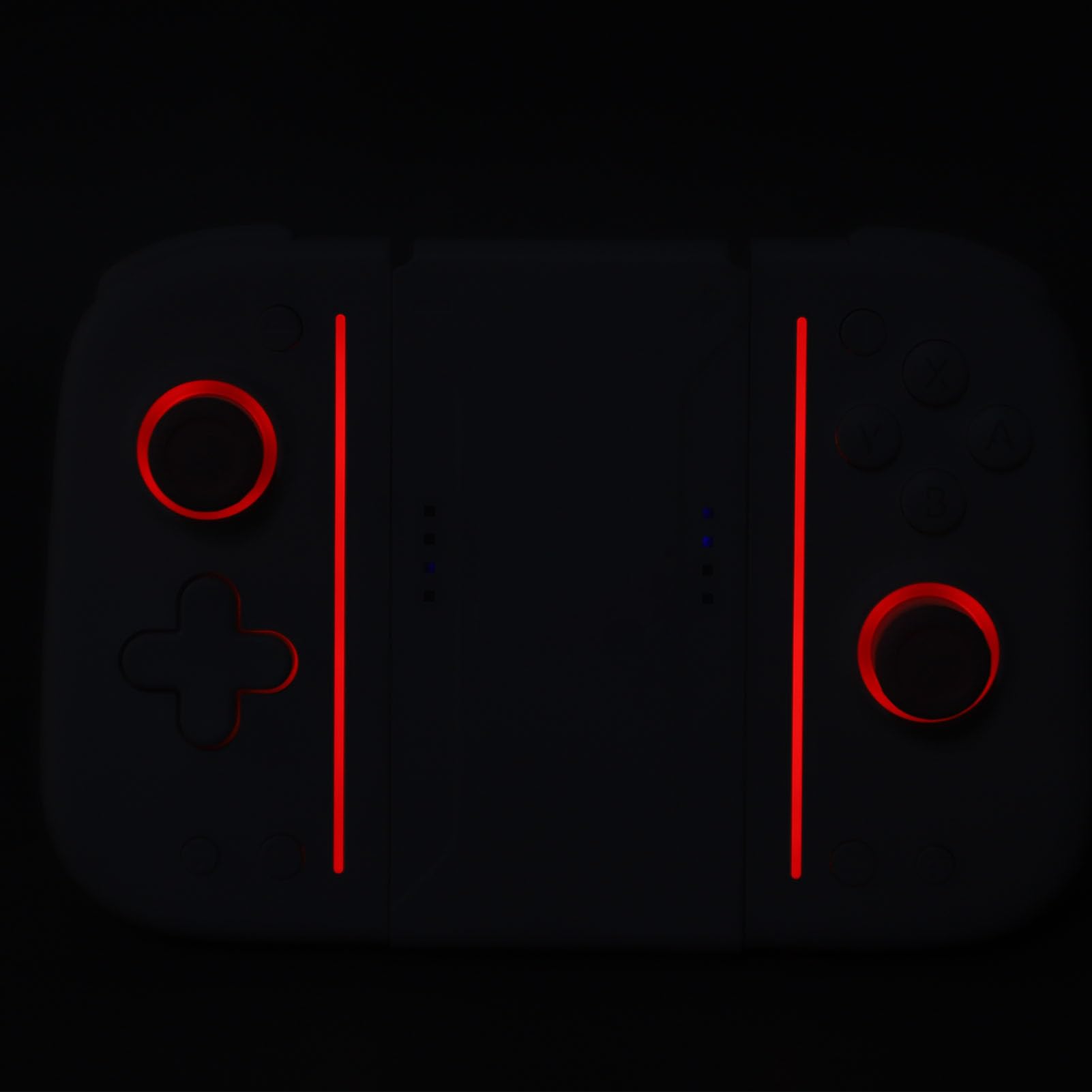SALALIS Controller di Gioco Wireless RGB con Tasti Meccanici per Giochi Competitivi - Rilevamento del Movimento a 6 Assi e Vibrazione Regolabile per Interruttore (Bianco Blu)