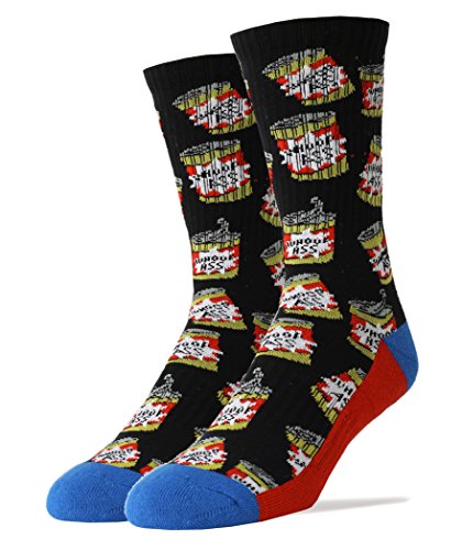 Men's Funny Athletic Crew Socks, Colorful Novelty Sport Training Socks, Comfort Performance Socks, Size 8-13