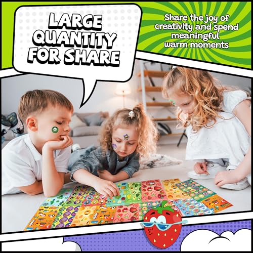 HORIECHALY Scratch and Sniff Stickers, Smelly Stickers for Kids 68 Sheets 17 Scents, 1000+ Cute Scented Pattern of Food Fruit Flower, Classroom Reward for Teachers, Holiday Gift for Little One.