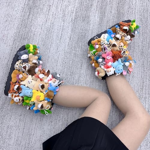 Winter Snow Boots for Women, Teddy Boots covered In Stuffed Animals, Mid-Calf Fluffy Boots2