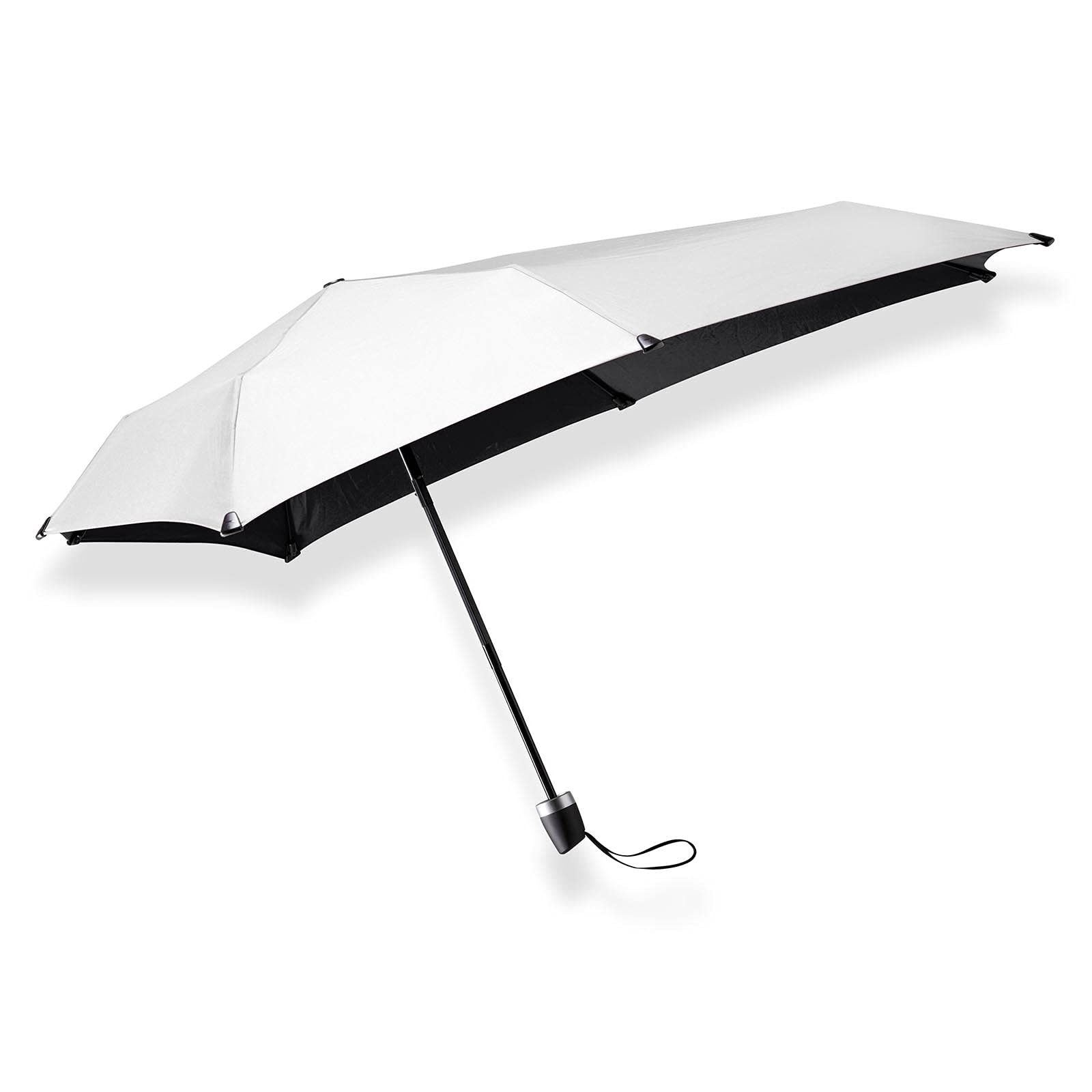 senz° Mini Windproof Umbrella, Manual Folding, 91 x 91 cm - Shiny Silver