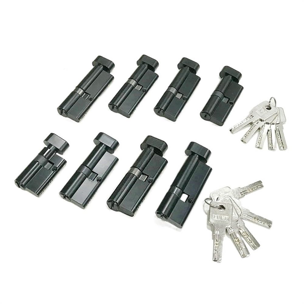 SchließZylinder 1 Stk. Schwarz Custom Zylinder Open Lock Tür Fenster Sicherheit 80/85mm Wohnzimmer Schloss Griff Customized Messing Key(80(50knobs-30))