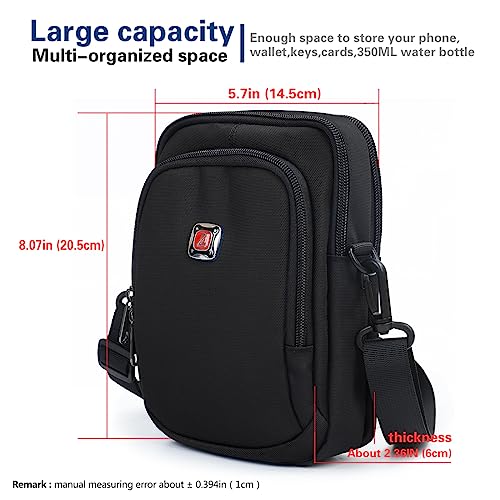 Image of Unisex Casual Fashion Multifunctional Mini Shoulder Bag Crossbody Bag Travel Passport Wallet Bag