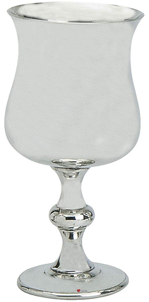 I LUV LTD Stemmed Goblet Pewter Tulip Georgian Shape Medieval Wine Glass 6
