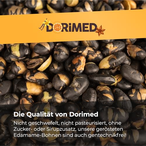 Sojabohnen geröstet getrocknet und leicht gesalzen schwarz vegan 1 kg | Pflanzliche Trockenhülsenfrüchte mit hohem Proteingehalt. Dehydrierte getrocknete schwarze Sojabohnen mit Salz - Dorimed