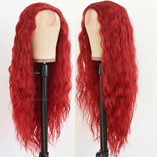 Aubree Hair Fashion Copper Red Wigs for Women Cospaly Hair Orange Wig Glueless Long Wavy Auburn Synthetic Wig Heat Resistant 22 inches
