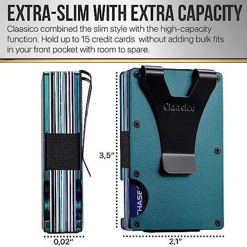 Classico Slim Wallet with Airtag Holder - RFID Blocking, Minimalist Metal Wallet for Men - Securely Holds Cards and Cash, Stylish and Functional - Packed in a Unique Gift Box (Green)3