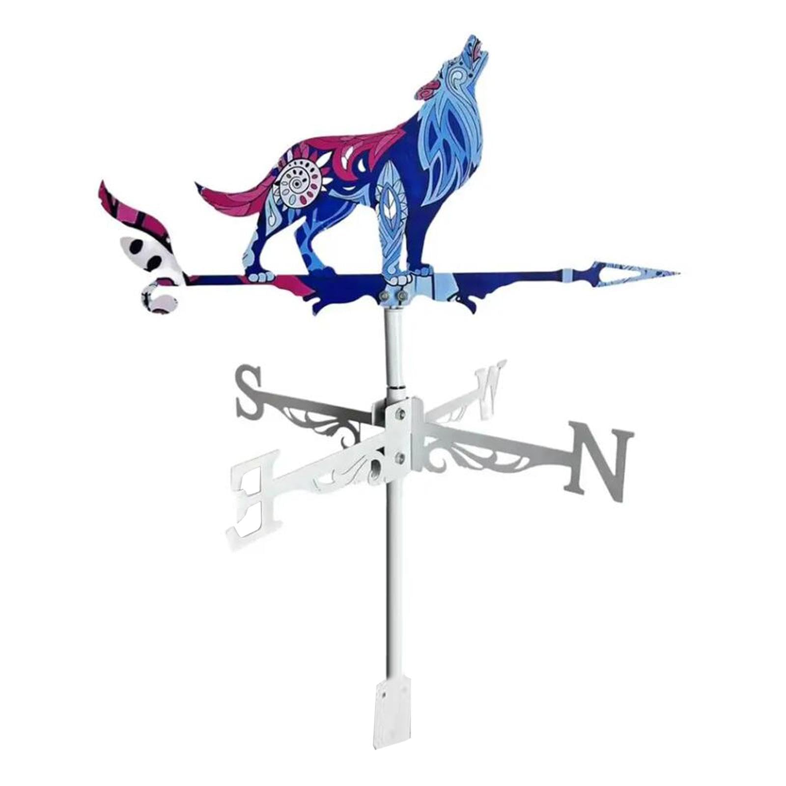 MERISHOPP Wolf Metal Weathervane Colorful Animal Wind Vane for Cottage Farmhouse Porch|Home & Garden|Yard, Garden & Outdoor Living|Garden D?©cor|Weathervanes-image-43