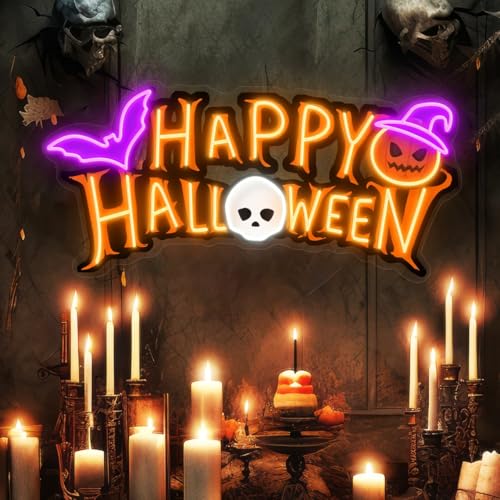 Enseigne néon Happy Halloween décoration murale