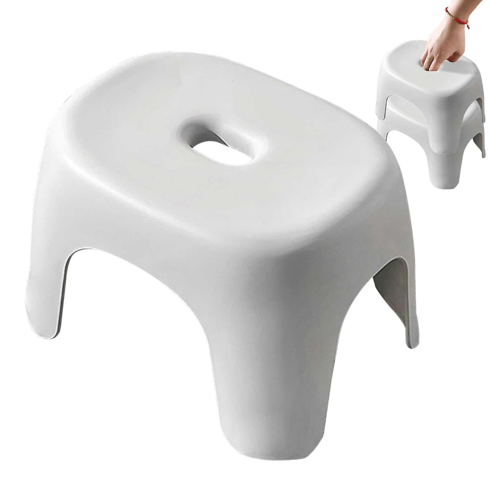 Leichter, tragbarer Tritt, multifunktional, für Küche und Bad, niedrig, zusammenklappbar, ideal für Kinder und Erwachsene, platzsparendes Design