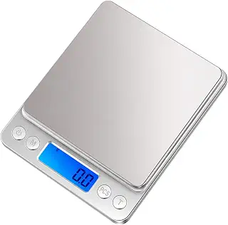 【Amazon限定ブランド】Imtykee デジタルスケール キッチンスケール 0.1g単位 電子スケール クッキングスケール 精密電子はかり 計量器 電子天秤 0.5gから3.0kgまで コンパクト 計量可能風袋引き機能 オートオフ機能 多用途超小型 シルバー