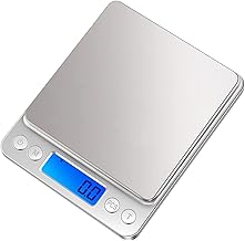 【Amazon Exclusive Brand】Imtykee Digital Scale Kitchen Scale 0.1g Unit Electronic Scale Cooking Scale Precision Electronic Scale Measuring Instrument Electronic Balance 0.5g to 3.0kg Compact Wind Bag