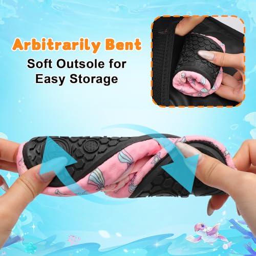 Image of LeIsfIt Kids Water Shoes Girls Boys Quick Dry Aqua Socks Breathable Swim Shoes Non-Slip Barefoot Socks for Beach Surf
