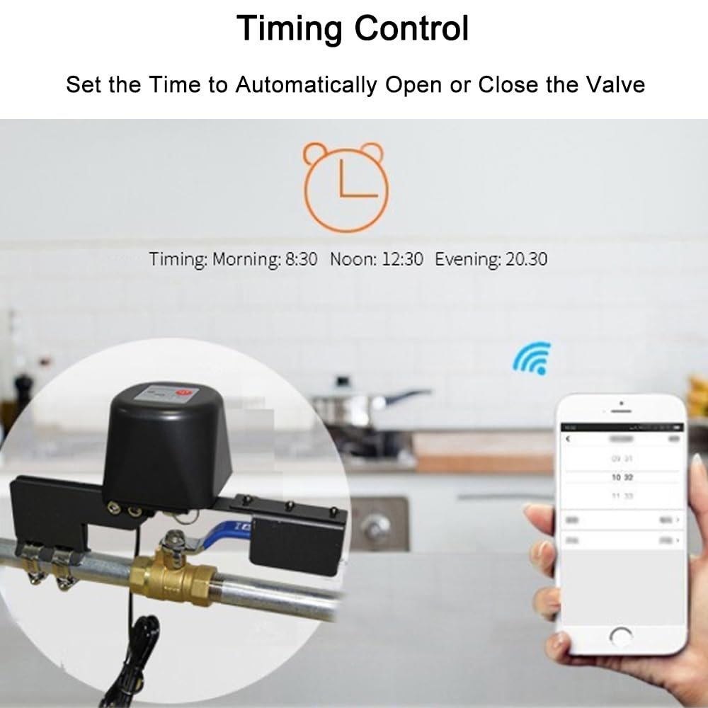 Contrôle intelligent de la valve, télécommande sans fil WiFi ou Bluetooth, minuteur, interrupteur d'arrosage intelligent pour arrêt automatique du gazoduc, prise européenne