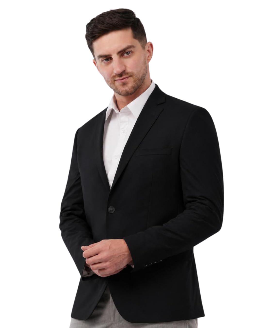 saintx Men's Premium 4-Way Comfy Stretch Sunscreen Blazer | Light Weight, Designed for Summers | Fully Lined | Comfort able Slim Fit | Wrinkle Resistant, All-Day Casual & Formal Signature Coat (JK11)-picture-27