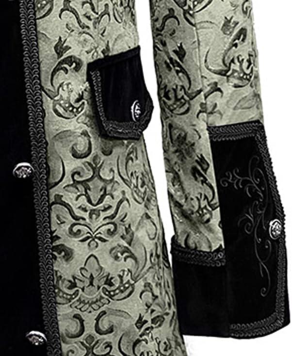 Miniatura 6 de Chaqueta medieval steampunk para hombre, disfraz victoriano de vampiro pirata