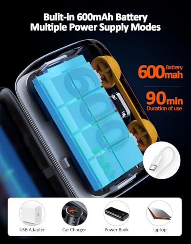 Image of Mini Magnetic Fill Light with Stepless Dimming, 3 Light Modes, Rechargeable 600mAh Battery, Portable LED Video Light for Gimbals, Metal Surfaces, and Vlogging - Includes Magnetic Mounting Plates