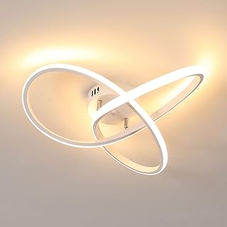 Seamoon Modern LED Ceiling Light, 38W 4275LM Ceiling Lamp White Acrylic, LED Ceiling Fixture Warm 3000K for Living Room Bedroom Hallway Corridor Porch, Dia 40cm