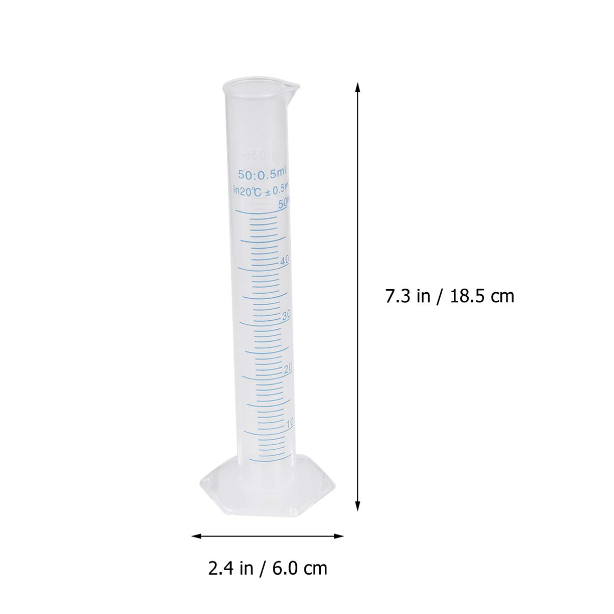 Cabilock 5 Piezas Cilindros de Medición Probeta Plástica Graduada Transparente con Base Hexagonal