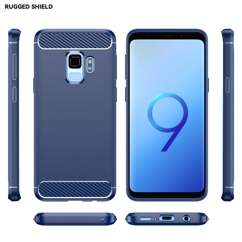 Image of Hybrid Carbon Fiber Back Case for Samsung Galaxy S9 (Blue)