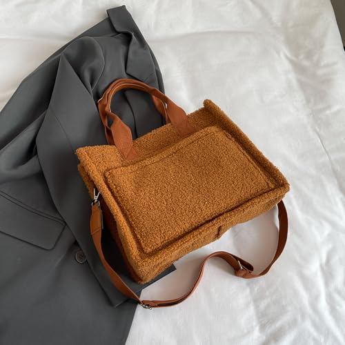 Image of Cherry Tote Bag for Women Canvas Patched Purse Cute Shoulder Bag Multi-Pocket Satchel Handbag for work travel
