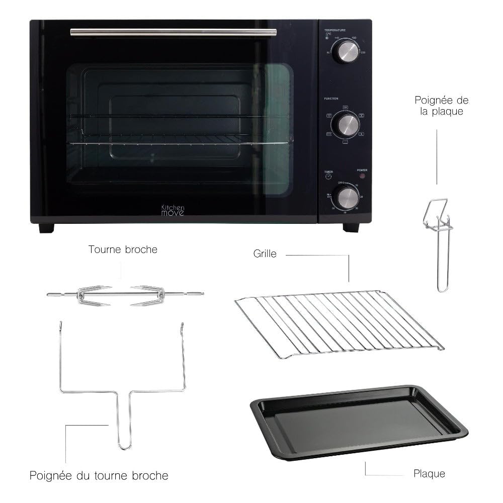 BAT-58RC - Horno multifunción térmico giratorio 58l 2000w negro