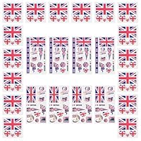 AhfuLife 24 Sheets Union Jack Flag Tattoos for VJ-Day 80th Anniversary- Temporary Tattoo Transfer Stickers for World Cup Decorations National Day Football Support Event (UK)