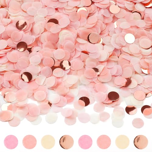 Coriandoli rosa, 6000 pezzi, coriandoli rotondi, 50 g, per compleanno, matrimonio, decorazione di carta, coriandoli per compleanni, matrimoni, feste, decorazioni