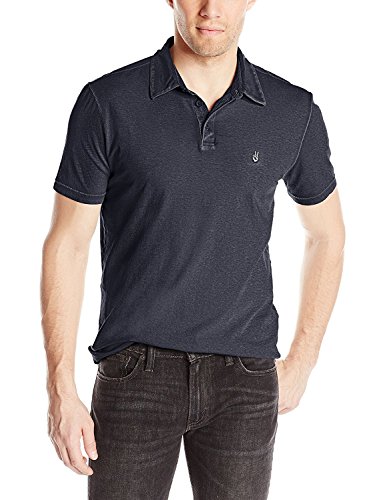 John Varvatos Star USA Men's Short Sleeve Peace Polo, Marine, Small
