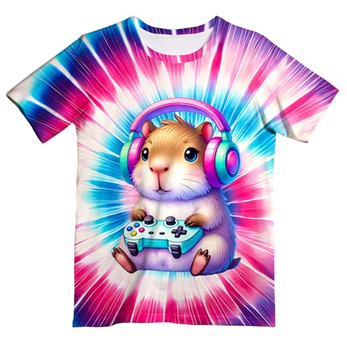 Image of Kids Neon Tie Dye Shirt for Boys Girls Tie-Dye T-Shirt Hippes Tshirt Senior Children Tee Size 6-16 Years Age