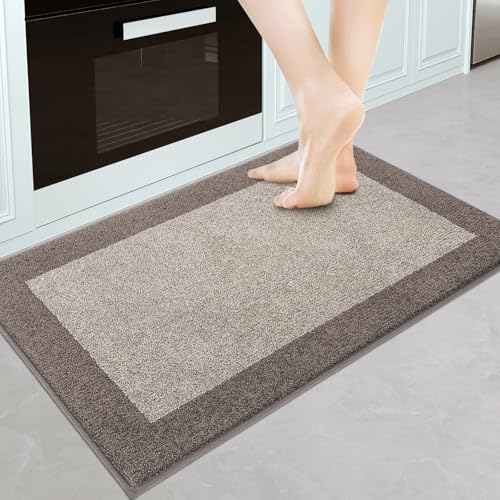 Image of Machine Washable Kitchen Rug 24 inch x 36 inch, Non Slip Kitchen Mat for Floor, Absorbent Entrance Throw Rug for Bedroom, Hallway, Bathroom, Door
