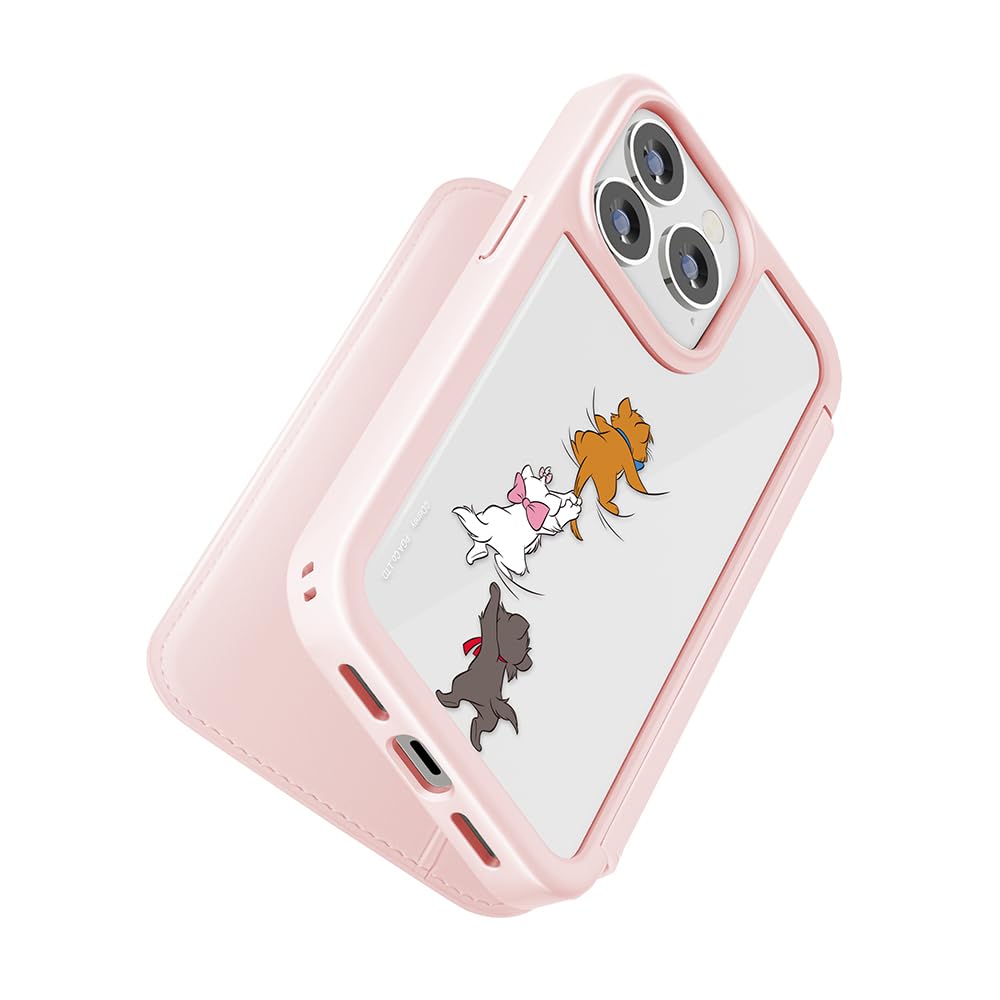 iPhone 15 Pro用 ガラスフリップケース [ディズニーマリー]