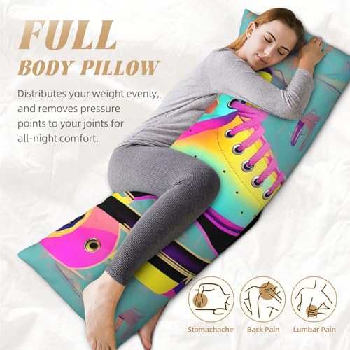 Housse de coussin colorée patins pour déco de chambre esthétique