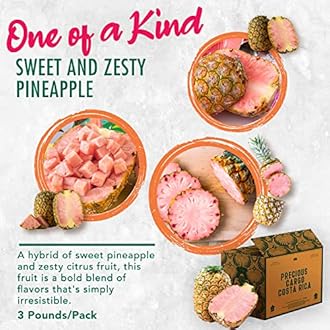 Melissa’s Produce Pinkglow® Pineapple – Fresh, Naturally Pink Pineapple with Sweet Tropical Flavor – Packed with Lycopene & Vitamin C – Grown in Costa Rica, Hand Selected