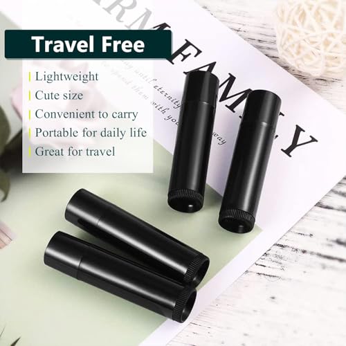 Image of 5Pc Empty Refillable Black Lip Chapstick Lipgloss Tube Container Lipstick Stick Lip Gloss Jar Tubes DIY Lip Gloss & Beauty Samples for Lipstick Kajal Lip Care Cosmetics Travel