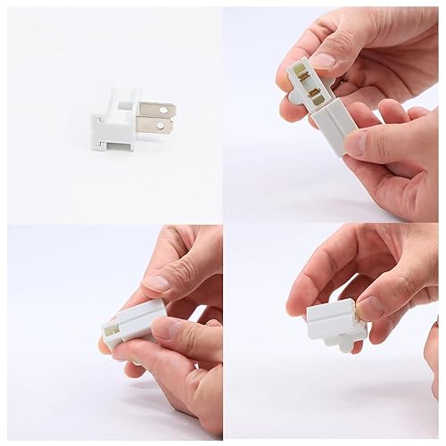 Miniatura 5 de Paquete de 25 enchufes de vampiro, enchufe macho de repuesto de 2 puntas, enchufes eléctricos, extremos de repuesto de cable de extensión para luces