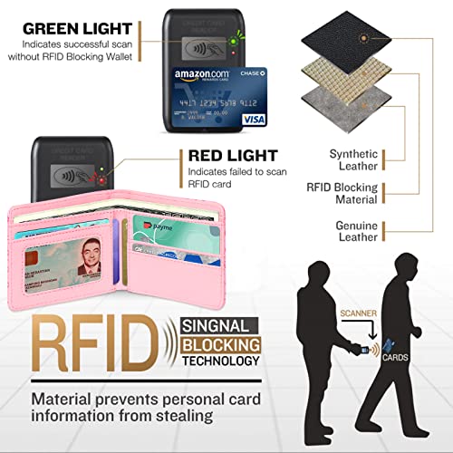 Girls Cute Kawaii Wallet Aesthetic Women Womens Heart Cool funny Leather Credit Id Card Cash Holder Woman Rfid Blocking Zipper Wallets With Coin Pocket Id Window Female Bifold Little Girl3